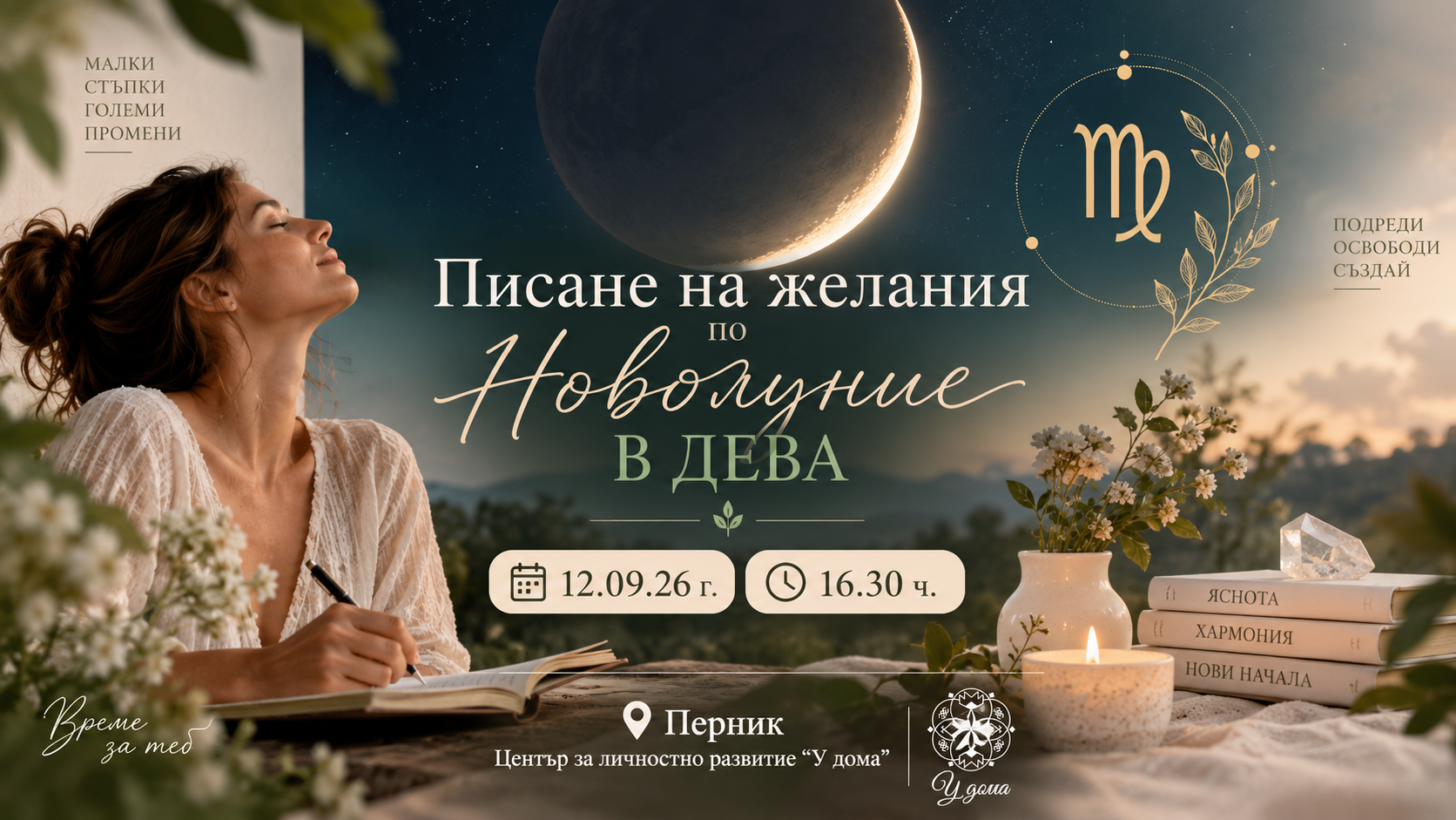 ПИСАНЕ НА ЖЕЛАНИЯ ПО НОВОЛУНИЕ В ДЕВА